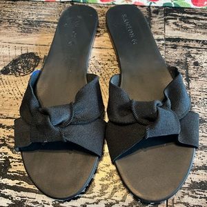 Rothy’s “The Knot” black sandals.